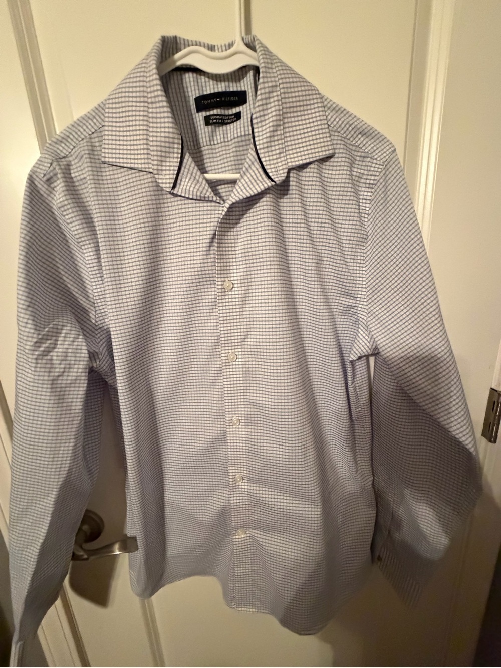 Tommy Bahama Light Blue Micro-Check Long Sleeve Shirt